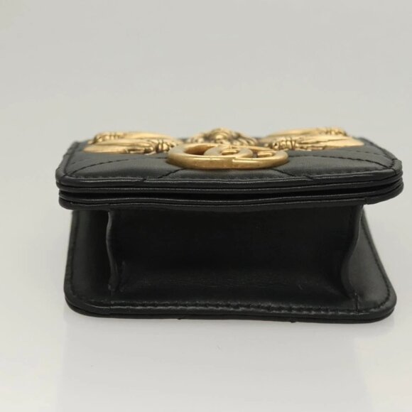 GUCCI Waist Pouch Leather Black Gold 488417 0416 Auth sw1265 - Picture 6 of 16